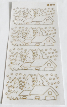 Stickerbogen 10 x 23 cm Weihnachtliche Motive