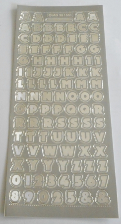 Stickerbogen 10 x 23 cm Buchstaben und Zahlen