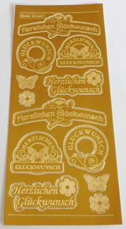 Stickerbogen 10 x 23 cm Herzlichen Glückwunsch
