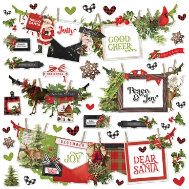 Simple Stories Simple Vintage Christmas Lodge Banner Sticker