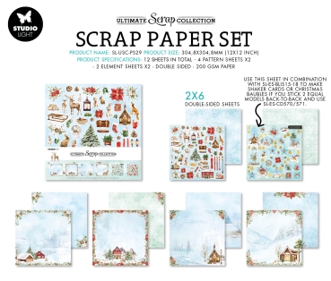 Preview: Studio Light Ultimate Scrap Collection 12 x 12 Inch Paper Pack Christmas