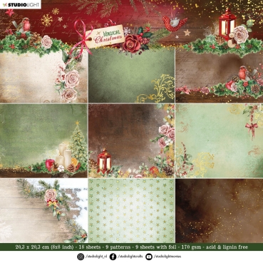 Studiolight Magical Christmas 8 x 8 Inch Paper Pad Backgrounds