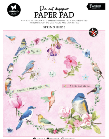 Studio Light Spring Birds A4 Die-Cut Designer Paper Pad
