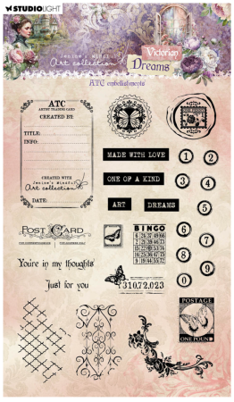 Studiolight Clear Stamps Victorian Dreams ATC Embellishments