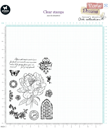Preview: Studiolight Clear Stamps Victorian Dreams Timeless Peony