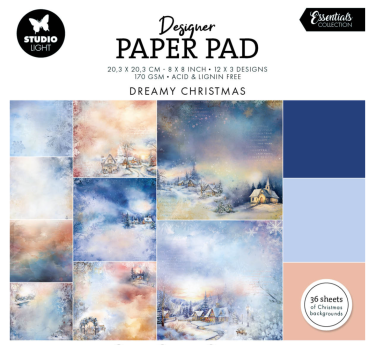 Studio Light Dreamy Christmas 8 x 8 Inch Christmas Essentials Design Paper Pad