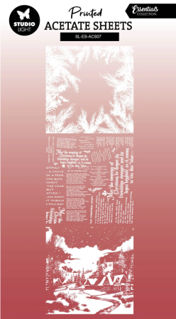 Preview: Studio Light Printed Acetate Sheet Snowy Town, Pine & Verses 6 Stück