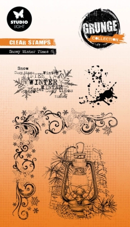 Studio Light Clear Stamp Transparente Stempel Snowy Winter Times Grunge
