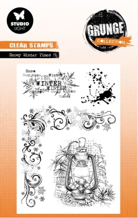 Preview: Studio Light Clear Stamp Transparente Stempel Snowy Winter Times Grunge