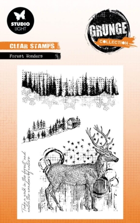 Preview: Studio Light Clear Stamp Transparente Stempel Forest Wonders Grunge
