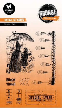 Studio Light Clear Stamp Transparente Stempel Winter Fair Grunge