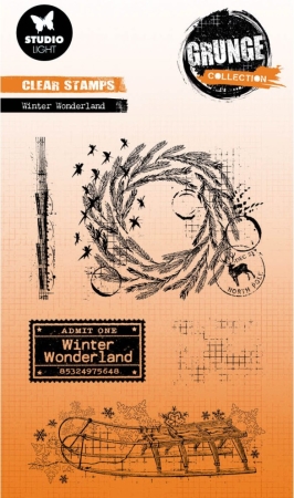 Studio Light Clear Stamp Transparente Stempel Winter Wonderland Grunge