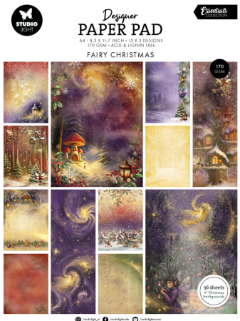 Studio Light A4 Christmas Designer Paper Pad Fairy Christmas