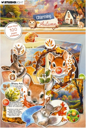 Studio Light Charming Autumn Paper Elements Labels, Images & Animal Heads