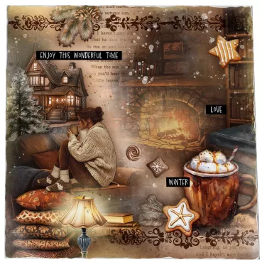 Preview: Studio Light Hot Cocoa 8 x 8 Inch Collage Paper Pad