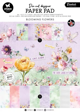 Studio Light Die-Cut Designer Paper Pad Blooming Flowers
