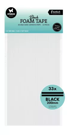 Studio Light Foam Tape Double Sided Strips black 3 x 200 mm