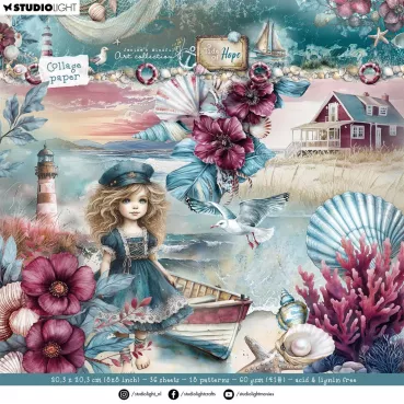 Studio Light Tide of Hope Collage Paper Background & Elements