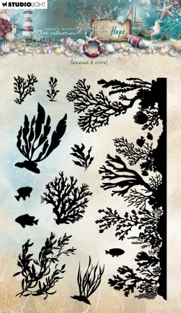 Studio Light Tide of Hope Clear Stamp Seaweed & Coral