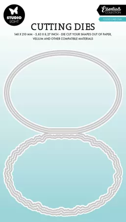Studio Light Torn Edge Cutting Die Folded Card Oval