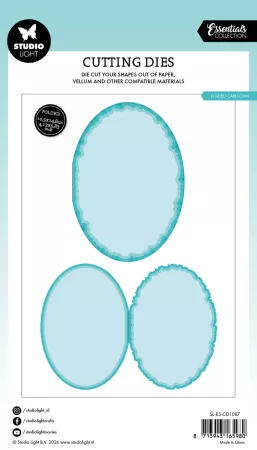Preview: Studio Light Torn Edge Cutting Die Folded Card Oval