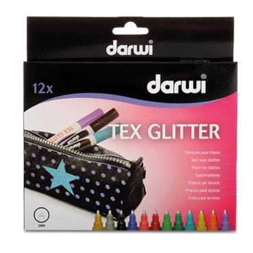 Darwi Tex Glitter Marker Set farbig sortiert
