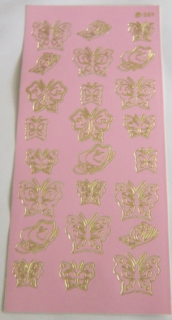 Stickerbogen 10 x 23 cm Design Sticker Schmetterlinge rosé
