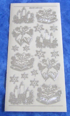 Preview: MD Sticker transparent Weihnachtskerze silber