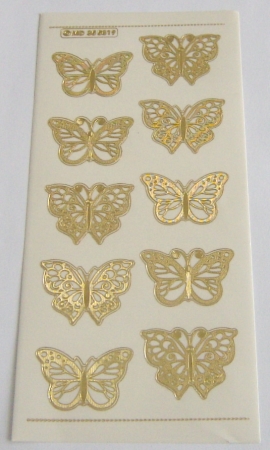 MD Sticker transparent Schmetterlinge gold