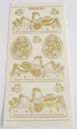 MD Sticker transparent Ostern gold