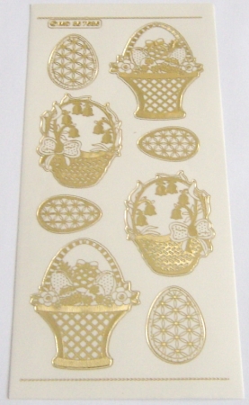 MD Sticker transparent Ostern gold