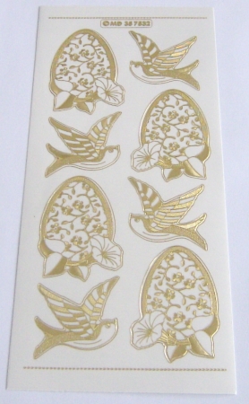 MD Sticker transparent Ostern gold