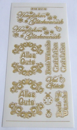 MD Sticker transparent Diverse Wünsche gold