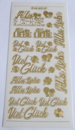 MD Sticker transparent Diverse Wünsche gold