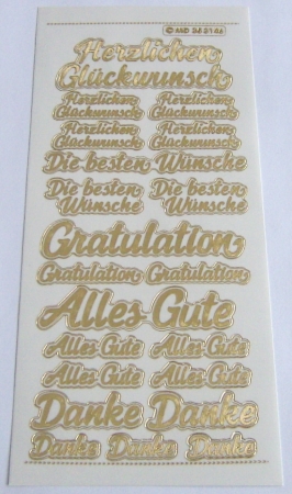 MD Sticker transparent Diverse Wünsche gold