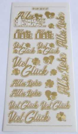 MD Sticker transparent Diverse Wünsche gold