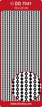 Stickerbogen 10 x 23 cm Fine Flexible Border Baubles / Stars weiss / bunt