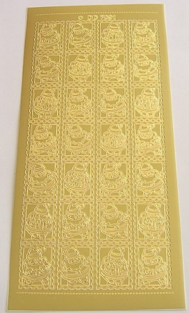 Preview: Stickerbogen 10 x 23 cm Santa /  Sealers gold