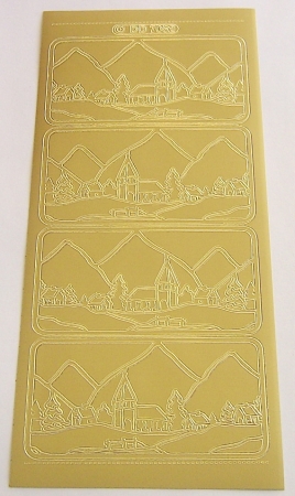 Preview: Stickerbogen 10 x 23 cm Sterne gold