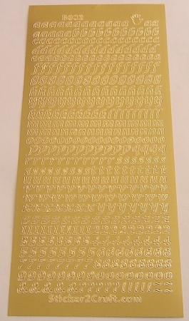 Preview: Stickerbogen 10 x 23 cm Alphabet abc gold