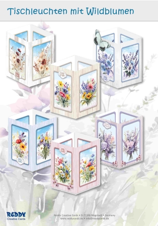 Reddy Cards Tischleuchten mit Wildblumen transparent