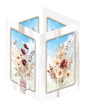 Preview: Reddy Cards Tischleuchten mit Wildblumen transparent