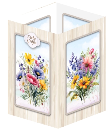 Reddy Cards Tischleuchten mit Wildblumen transparent