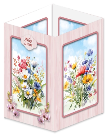 Reddy Cards Tischleuchten mit Wildblumen transparent
