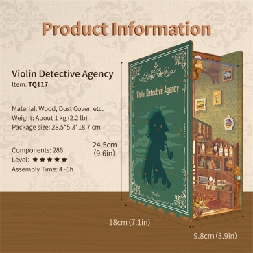 TONECHEER DIY Book Nook / Diorama Violin Detective Agency