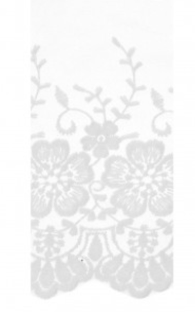Preview: Bestickter matter Tüll mit Blumen pro Meter weiss