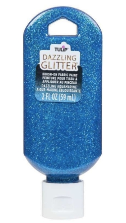 Tulip Dazzling Glitter Brush-on Fabric Paint 59 ml Dazzling Aquamarine