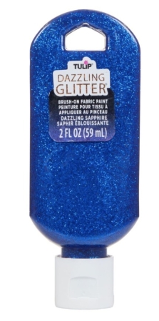 Tulip Dazzling Glitter Brush-on Fabric Paint 59 ml Dazzling Sapphire
