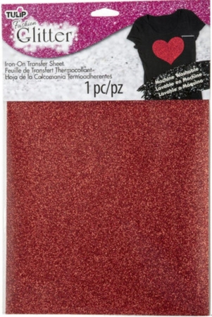 Tulip Iron-On Transfer Sheets Fashion Glitter Red