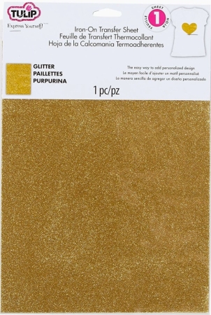Tulip Iron-On Transfer Sheets Fahion Glitter Gold